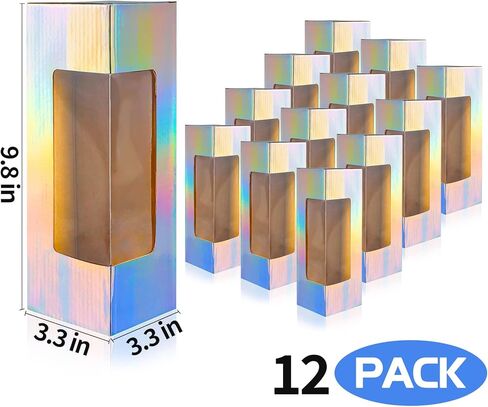 【12 عبوة】صناديق هدايا لكوب التسامي، 3.3 انش × 3.3 انش × 9.8 انش، صندوق هدايا شفاف سعة 12 و20 و30 اونصة، اكواب تسامي رفيعة ومستقيمة، كوب تسامي in Kuwait