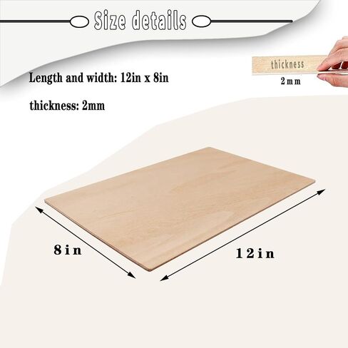 Unfinished Wood Pieces,30Pcs Basswood Sheets 12 x 8 Inch 1/16,Thin Plywood Wood Sheets for Crafts,Perfect for DIY Projects, Painting, Drawing, Laser, Wood Engraving, Wood Burning and CNC Cutting in Saudi Arabia