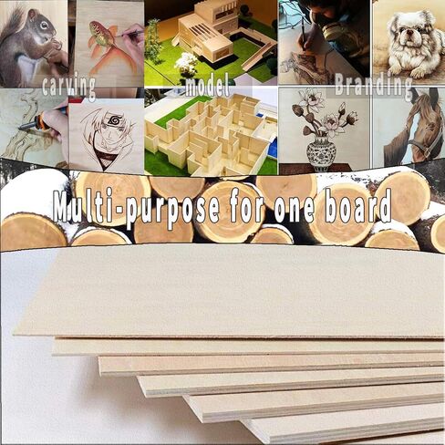 Unfinished Wood Pieces,30Pcs Basswood Sheets 12 x 8 Inch 1/16,Thin Plywood Wood Sheets for Crafts,Perfect for DIY Projects, Painting, Drawing, Laser, Wood Engraving, Wood Burning and CNC Cutting in Saudi Arabia