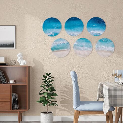 WOPPLXY 15 Pcs Round Canvases for Painting, 6 Inch Diameter White Blank Canvas Boards, 100% Cotton Stretched Canvas, Circle Canvas for Acrylic Pouring and Oil Painting in Saudi Arabia