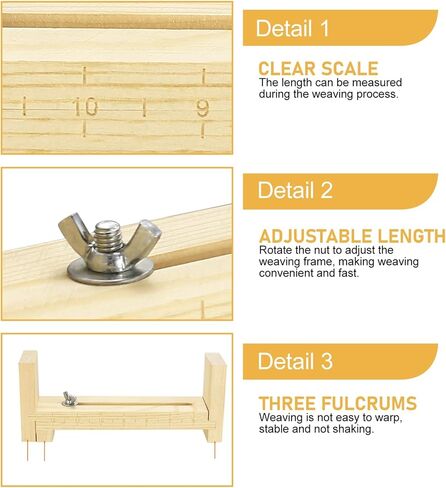 JOCAHULFX الخشب سوار الرقصة، صانع سوار الرقصة الخشب، شكل U سوار واضح مقياس الرقصة عدة مع 2 المشبك، سوار مجموعة أدوات التضفير، Paracord الرقصة DIY اليد الحياكة سوار الرقصة، حجم الحرة طول in Kuwait
