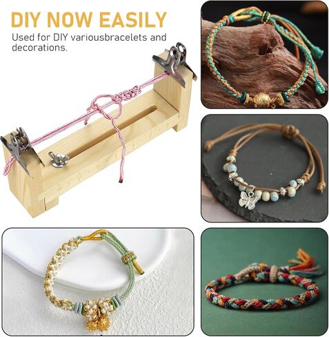 JOCAHULFX الخشب سوار الرقصة، صانع سوار الرقصة الخشب، شكل U سوار واضح مقياس الرقصة عدة مع 2 المشبك، سوار مجموعة أدوات التضفير، Paracord الرقصة DIY اليد الحياكة سوار الرقصة، حجم الحرة طول in Kuwait