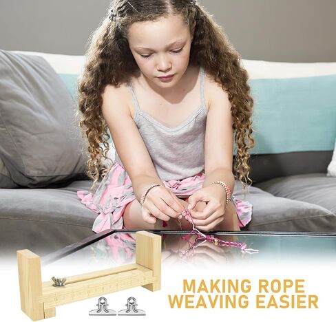 JOCAHULFX الخشب سوار الرقصة، صانع سوار الرقصة الخشب، شكل U سوار واضح مقياس الرقصة عدة مع 2 المشبك، سوار مجموعة أدوات التضفير، Paracord الرقصة DIY اليد الحياكة سوار الرقصة، حجم الحرة طول in Kuwait