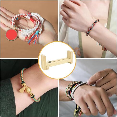 JOCAHULFX الخشب سوار الرقصة، صانع سوار الرقصة الخشب، شكل U سوار واضح مقياس الرقصة عدة مع 2 المشبك، سوار مجموعة أدوات التضفير، Paracord الرقصة DIY اليد الحياكة سوار الرقصة، حجم الحرة طول in Kuwait