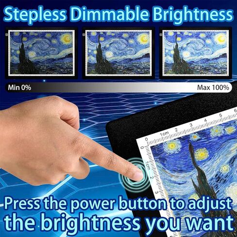 لوحة إضاءة LED مغناطيسية A3 للتتبع، لوحة نسخ LED للرسم الماسي، صندوق إضاءة LED للتتبع مع مغناطيس (يأتي مع مجموعة أدوات الرسم). in Kuwait