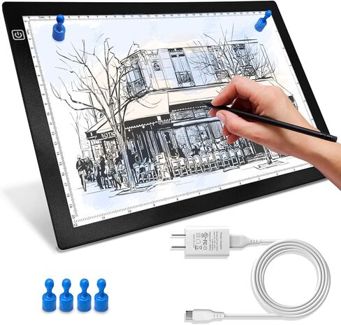 لوحة إضاءة LED مغناطيسية A3 للتتبع، لوحة نسخ LED للرسم الماسي، صندوق إضاءة LED للتتبع مع مغناطيس (يأتي مع مجموعة أدوات الرسم). in Kuwait