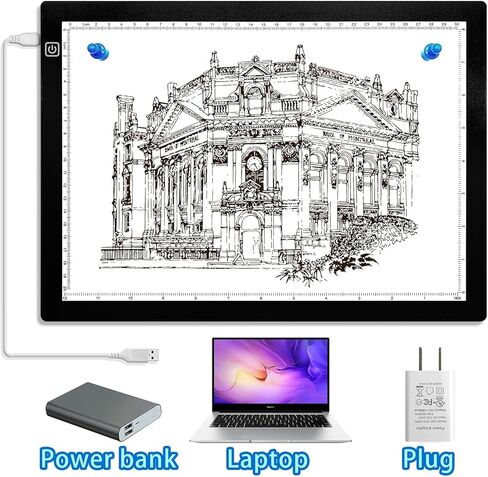 لوحة إضاءة LED مغناطيسية A3 للتتبع، لوحة نسخ LED للرسم الماسي، صندوق إضاءة LED للتتبع مع مغناطيس (يأتي مع مجموعة أدوات الرسم). in Kuwait