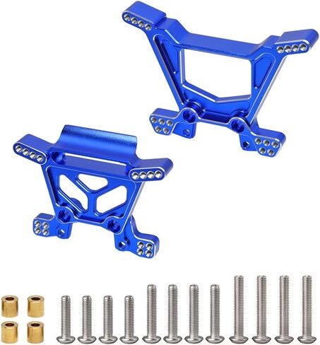 أجزاء ترقية برج الصدمات الأمامية والخلفية من الألومنيوم من GTHELE لـ 1/10 Traxxas Rustler 4x4 Hoss 4WD استبدال الجزء 6738 6739 (أزرق داكن) in Kuwait