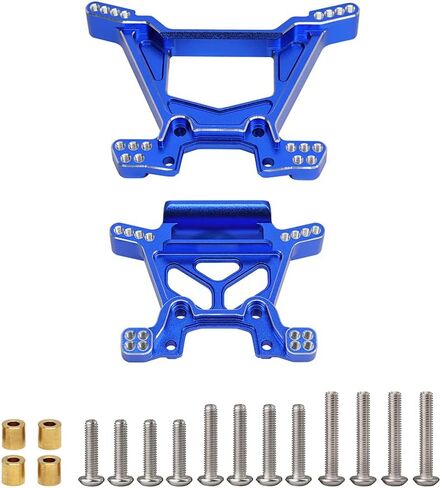 أجزاء ترقية برج الصدمات الأمامية والخلفية من الألومنيوم من GTHELE لـ 1/10 Traxxas Rustler 4x4 Hoss 4WD استبدال الجزء 6738 6739 (أزرق داكن) in Kuwait