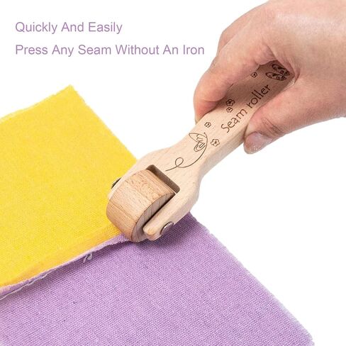 بكرة خياطة اللحف من KAIY، بكرة خياطة اللحف الخشبية، بكرة ورق الحائط مع مقبض سهل الإمساك لللحف والخياطة والطباعة والحبر وورق الحائط وديكور المنزل (قطعة واحدة) in Kuwait