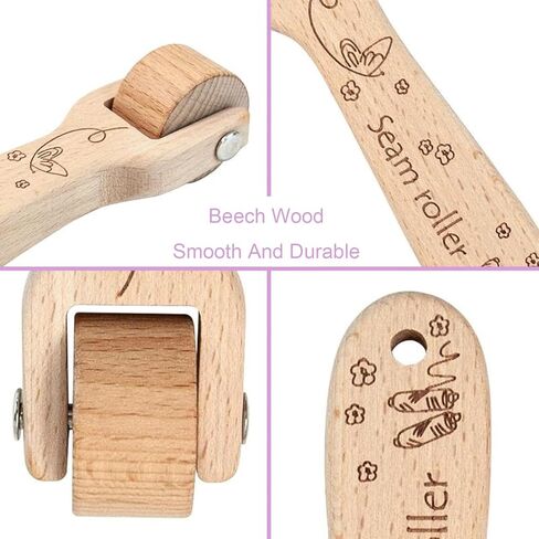 بكرة خياطة اللحف من KAIY، بكرة خياطة اللحف الخشبية، بكرة ورق الحائط مع مقبض سهل الإمساك لللحف والخياطة والطباعة والحبر وورق الحائط وديكور المنزل (قطعة واحدة) in Kuwait