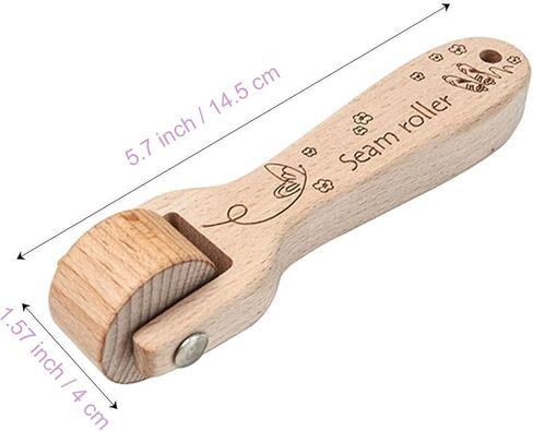 بكرة خياطة اللحف من KAIY، بكرة خياطة اللحف الخشبية، بكرة ورق الحائط مع مقبض سهل الإمساك لللحف والخياطة والطباعة والحبر وورق الحائط وديكور المنزل (قطعة واحدة) in Kuwait