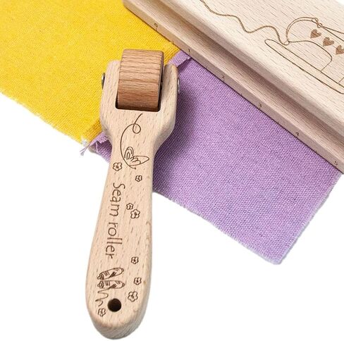 بكرة خياطة اللحف من KAIY، بكرة خياطة اللحف الخشبية، بكرة ورق الحائط مع مقبض سهل الإمساك لللحف والخياطة والطباعة والحبر وورق الحائط وديكور المنزل (قطعة واحدة) in Kuwait