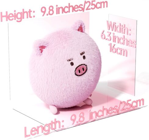Darler® Pig Stuffed Animals Throw Pillow for Kids,10in Pink Cute Piggy Plush Toy,Kawaii Soft Plushies with Chubby Body,Cozy Doll,Birthday Christmas for Boys Girls in Kuwait