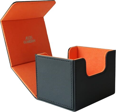 AEGIS GUARDIAN Card Deck Box for MTG, Commander Deck Box Hold 120+ Sleeved Cards, Leather Strong Magnet Card Deck Case Holder for Magic Cards TCG CCG, Red Inner in Kuwait