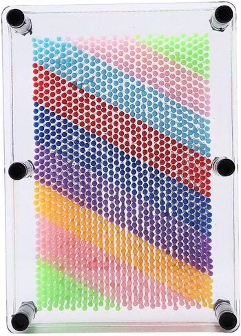 Pin Art Sculpture 3D Pin Art, Decoration Pin Art Toy, Pin Art Board, Plastic for Home Office(Transparent medium) in Kuwait