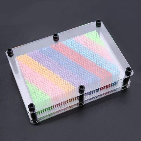 Pin Art Sculpture 3D Pin Art, Decoration Pin Art Toy, Pin Art Board, Plastic for Home Office(Transparent medium) in Kuwait