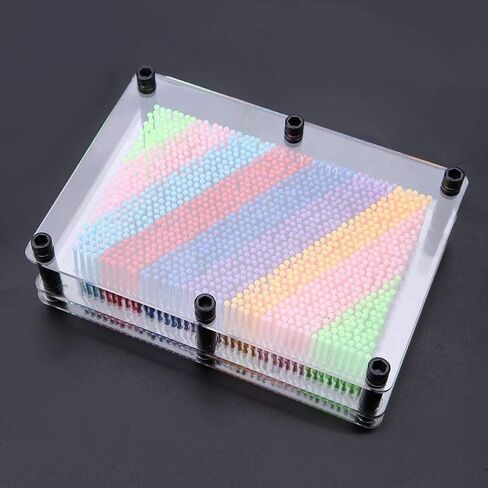 Pin Art Sculpture 3D Pin Art, Decoration Pin Art Toy, Pin Art Board, Plastic for Home Office(Transparent medium) in Kuwait