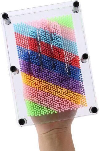 Pin Art Sculpture 3D Pin Art, Decoration Pin Art Toy, Pin Art Board, Plastic for Home Office(Transparent medium) in Kuwait