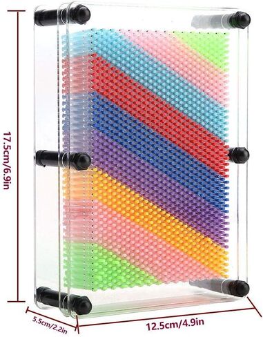 Pin Art Sculpture 3D Pin Art, Decoration Pin Art Toy, Pin Art Board, Plastic for Home Office(Transparent medium) in Kuwait