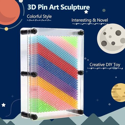 Pin Art Sculpture 3D Pin Art, Decoration Pin Art Toy, Pin Art Board, Plastic for Home Office(Transparent medium) in Kuwait