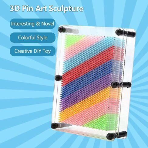 Pin Art Sculpture 3D Pin Art, Decoration Pin Art Toy, Pin Art Board, Plastic for Home Office(Transparent medium) in Kuwait