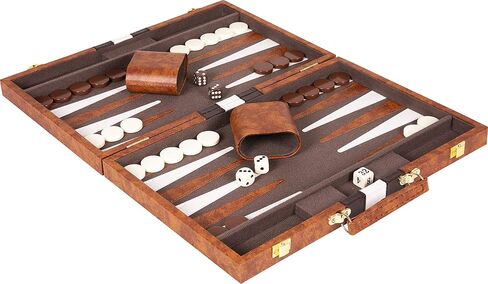 مجموعة لعبة الطاولة Crazy Games - مجموعة ألعاب الطاولة الكلاسيكية للاعبين البالغين مع حقيبة جلدية فاخرة - أفضل دليل إستراتيجي ونصائح (بني، متوسط) in Kuwait