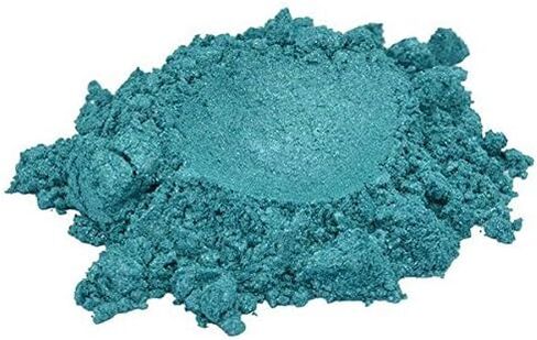 بودرة صبغة ميكا فاخرة بلون ازرق واخضر وتركواز من اتش اند بي اويلز سنتر، تاثيرات ظلال عيون لامعة بدرجة مستحضرات التجميل للصابون والشموع وطلاء الاظافر، 1 اونصة in Kuwait
