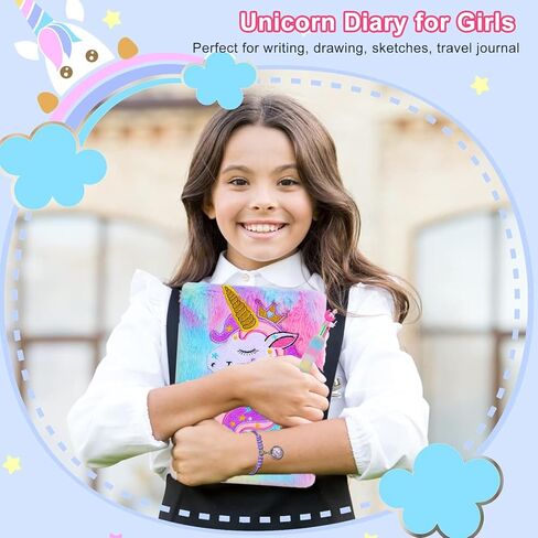 هدايا Duccsko Unicorn للفتيات والأطفال الذين تتراوح أعمارهم بين 6 7 8 9 10-12 عامًا، مذكرات فخمة/زجاجة مياه/عصابة رأس/قناع العين/محفظة/قلم - مجموعة هدايا تحت عنوان وحيد القرن، هدية عيد ميلاد رائعة للفتيات، هدايا عيد الميلاد in Kuwait