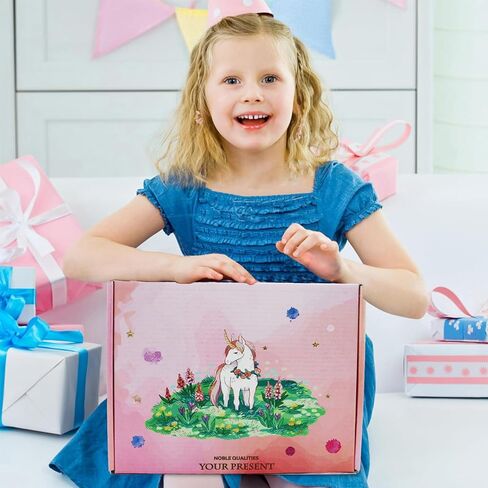 هدايا Duccsko Unicorn للفتيات والأطفال الذين تتراوح أعمارهم بين 6 7 8 9 10-12 عامًا، مذكرات فخمة/زجاجة مياه/عصابة رأس/قناع العين/محفظة/قلم - مجموعة هدايا تحت عنوان وحيد القرن، هدية عيد ميلاد رائعة للفتيات، هدايا عيد الميلاد in Kuwait