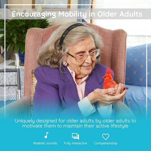 Joy For All Ageless Innovation Companion Pet for Seniors - Walker Squawker - Lifelike Animatronic Bird - Interactive Chirping - Walker Accessories - Therapy Toys for Alzheimers & Dementia - Bluebird in Kuwait