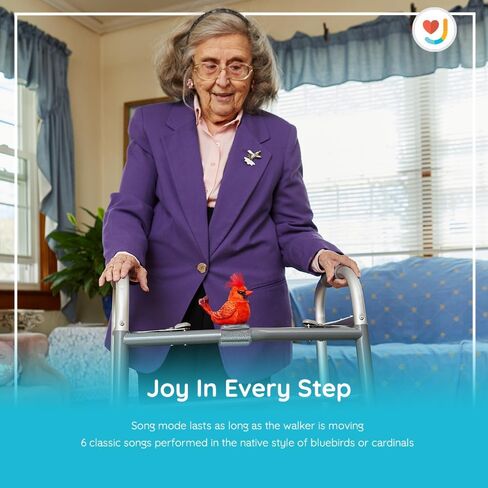 Joy For All Ageless Innovation Companion Pet for Seniors - Walker Squawker - Lifelike Animatronic Bird - Interactive Chirping - Walker Accessories - Therapy Toys for Alzheimers & Dementia - Bluebird in Kuwait