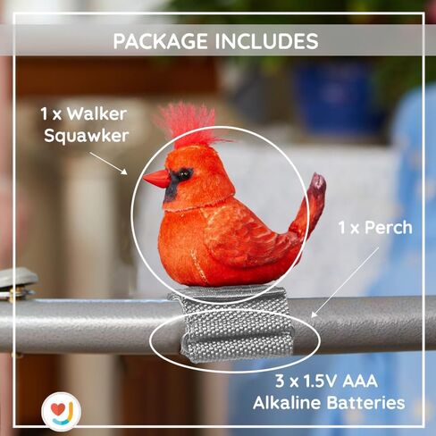Joy For All Ageless Innovation Companion Pet for Seniors - Walker Squawker - Lifelike Animatronic Bird - Interactive Chirping - Walker Accessories - Therapy Toys for Alzheimers & Dementia - Bluebird in Kuwait
