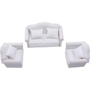 1 12 Scale Doll House Furnitures 3pc Sofa Miniature Dollhouse Toy Parlor Bedroom Decoration Accessories