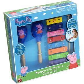 Peppa Pig: Play Along Piano - 2-in-1 Paino & Xylophone, 8 Notes & Keys, Includes: 4 Song Cards & 2 Mallets, Educational Music Toys for Toddlers & Preschoolers, No Batteries Required, Kids Ages 3+