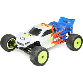 Losi 1/18 Mini-T 2.0 2 عجلة قيادة استاد RC شاحنة مصقولة جاهزة للتشغيل شاحن استقبال البطارية وجهاز الإرسال متضمن أحمر/أبيض LOS01015T1 in Kuwait
