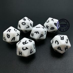 Bescon D20 Spindown Dice 22MM, Assorted Marble Colors 6pcs Set
