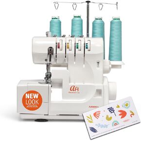 Serger Sewing Machine by American Home, Portable Stitching Machine Easy to Follow 4/3/2 Serger Thread with Differential Feed for Hemming and Sewing, Includes Sewing Accessory Kit, AH100 in Saudi Arabia
