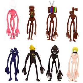 ام سي تي تي ال 8 قطع من زينة الكيك بتصميم راس صفارة الانذار، العاب راس صفارة الانذار مصنوعة من بلاستيك PVC، ديكورات طاولة الحلوى للمنزل والمكتب، زينة زينة قابلة للتجميع، هدية للاطفال in Kuwait