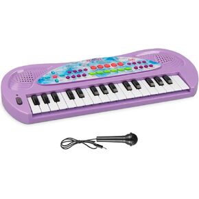 لوحة مفاتيح بيانو للأطفال 32 مفتاحاً من هوتويز مع ميكروفون لوحة مفاتيح إلكترونية محمولة للمبتدئين للألعاب الموسيقية بيانو لـ 3 4 5 6 7 8 سنوات للأولاد والبنات (أرجواني) in Kuwait