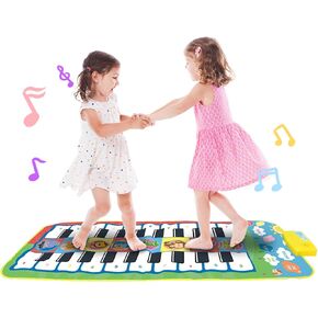Hapavis Piano Mat with 20 Keys 8 Instruments Sound Kid Musical Playing Carpets Soft Keyboard Blanket Educational Toys in Kuwait