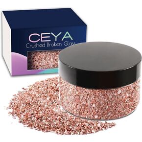 Ceya 5.3oz/ 150g زجاج غير منتظم مسحوق ملون رقائق كريستال بيضاء مكسورة بريق زجاجي 2-4 مم بريق حرفي لفنون الأظافر راتنجات الايبوكسي قالب الوقايات زخرفة اللوحة الجيود جراب هاتف صناعة المجوهرات
