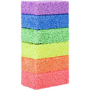 MiKoom Floam 6 PCS Foam Clay Fun Foam for Toddlers Update Bright Colors Giant Foam Beads Play Kit for Kids, Classroom Educational Activity Toys Arts Crafts for Boys Girls