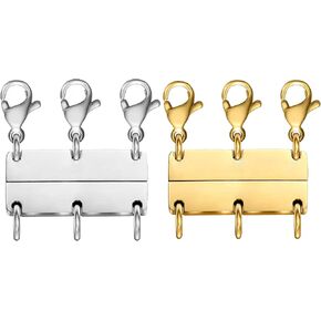 Clysoru Necklace Layering Clasps and Closures for Women Gold and Silver Multiple for Layered Separator Beads Chain Extender Necklaces Bracelet Safety Jewelry Clasp in Saudi Arabia