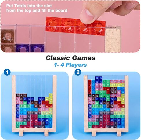 العاب لوحية للاطفال والكبار من ايفاي، العاب تكديس مكعبات روسيا، لعبة احجية كلاسيكية ثلاثية الابعاد لتحفيز العقل والعقل العاب مونتيسوري، مثالية للالعاب العائلية والحفلات والسفر من 1 الى 4 لاعبين in Kuwait