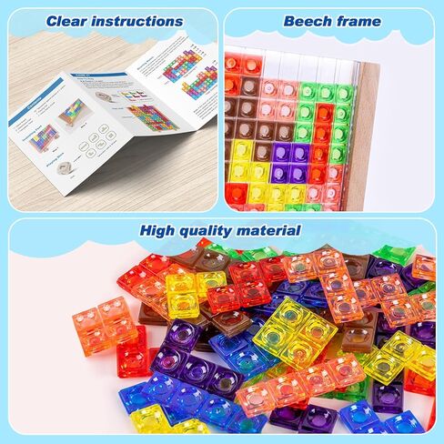 العاب لوحية للاطفال والكبار من ايفاي، العاب تكديس مكعبات روسيا، لعبة احجية كلاسيكية ثلاثية الابعاد لتحفيز العقل والعقل العاب مونتيسوري، مثالية للالعاب العائلية والحفلات والسفر من 1 الى 4 لاعبين in Kuwait