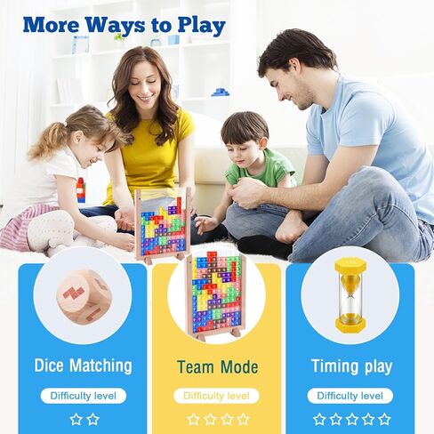 العاب لوحية للاطفال والكبار من ايفاي، العاب تكديس مكعبات روسيا، لعبة احجية كلاسيكية ثلاثية الابعاد لتحفيز العقل والعقل العاب مونتيسوري، مثالية للالعاب العائلية والحفلات والسفر من 1 الى 4 لاعبين in Kuwait