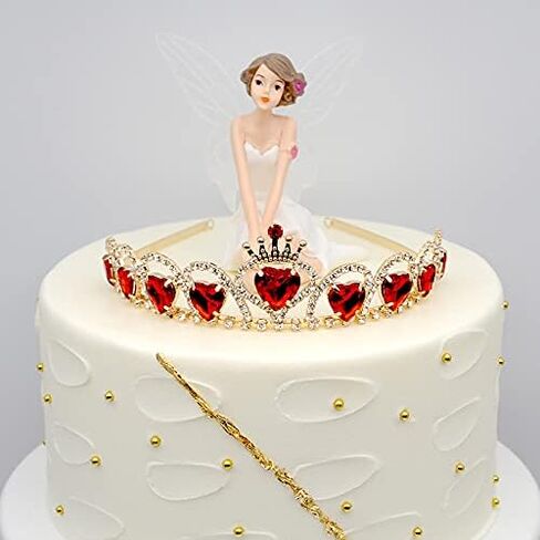 JK-GMTE Evie Red Heart Tiara and Necklace Descendants Princess Girl Queen of Hearts Costume in Kuwait