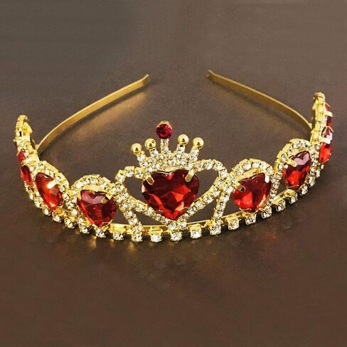 JK-GMTE Evie Red Heart Tiara and Necklace Descendants Princess Girl Queen of Hearts Costume in Kuwait