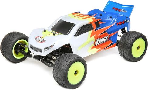 Losi 1/18 Mini-T 2.0 2 عجلة قيادة استاد RC شاحنة مصقولة جاهزة للتشغيل شاحن استقبال البطارية وجهاز الإرسال متضمن أحمر/أبيض LOS01015T1 in Kuwait